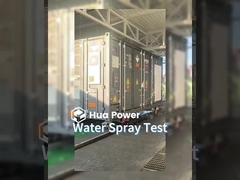 Quando gli armadi di stoccaggio dell'energia di Hua Power vengono messi alla prova nel test di spruzzo d'acqua